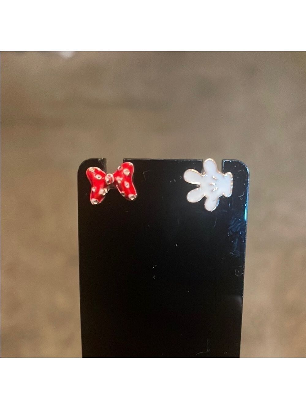 Disney Whimsical Red and White Jewelry Set with Bow and Hand Design